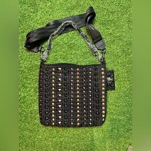 THINK ROYLN Black and Gold Crossbody Bag